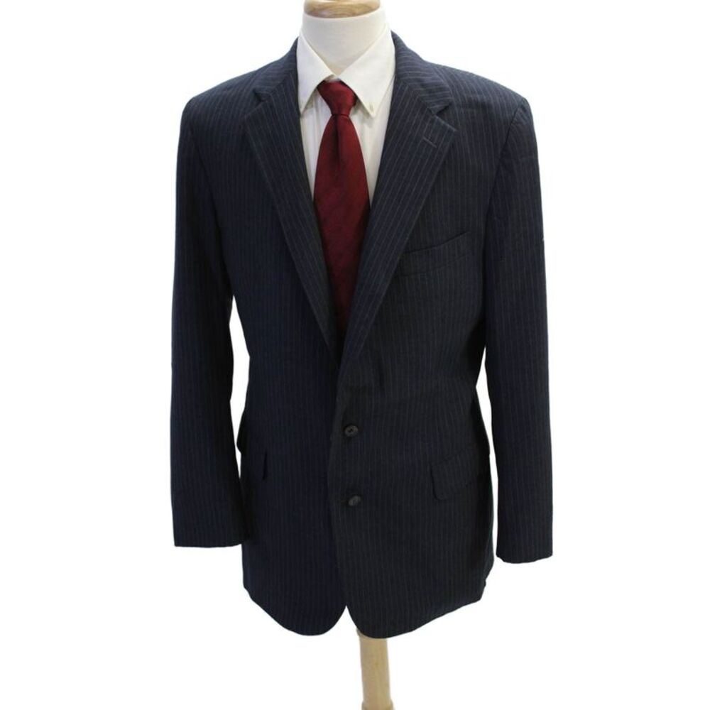 Polo University Club By Ralph Lauren Mens Long Sleeves Pinstriped Jacket Size 44